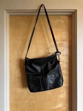 LODIS “Under Lock & Key” RFID Leather Shoulder Bag, Black